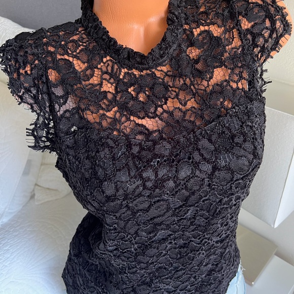 NWT White House Black Market Shirt Women Lace Sz 10 - Picture 2 of 11
